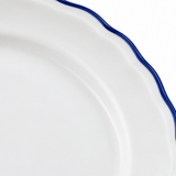 Luhpar Ceramic Dessert Plate White with Blue Rim - 20.8cm