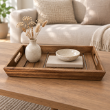 Luhpar Rectangular Wooden Serving Tray with Cutout Handles - 45×30cm