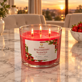 Sakha Strawberry Scented Candle in Glass Jar –  10×11cm