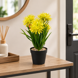 Zeem Artificial Flower Plant in Black Plastic Pot - 28cm