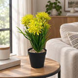 Zeem Artificial Flower Plant in Black Plastic Pot - 28cm