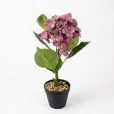 Pink & Purple Artificial Flower Plant with Black Plastic Pot - 45 cm