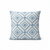 Tufted Geometric Cushion Blue & White - 40cm