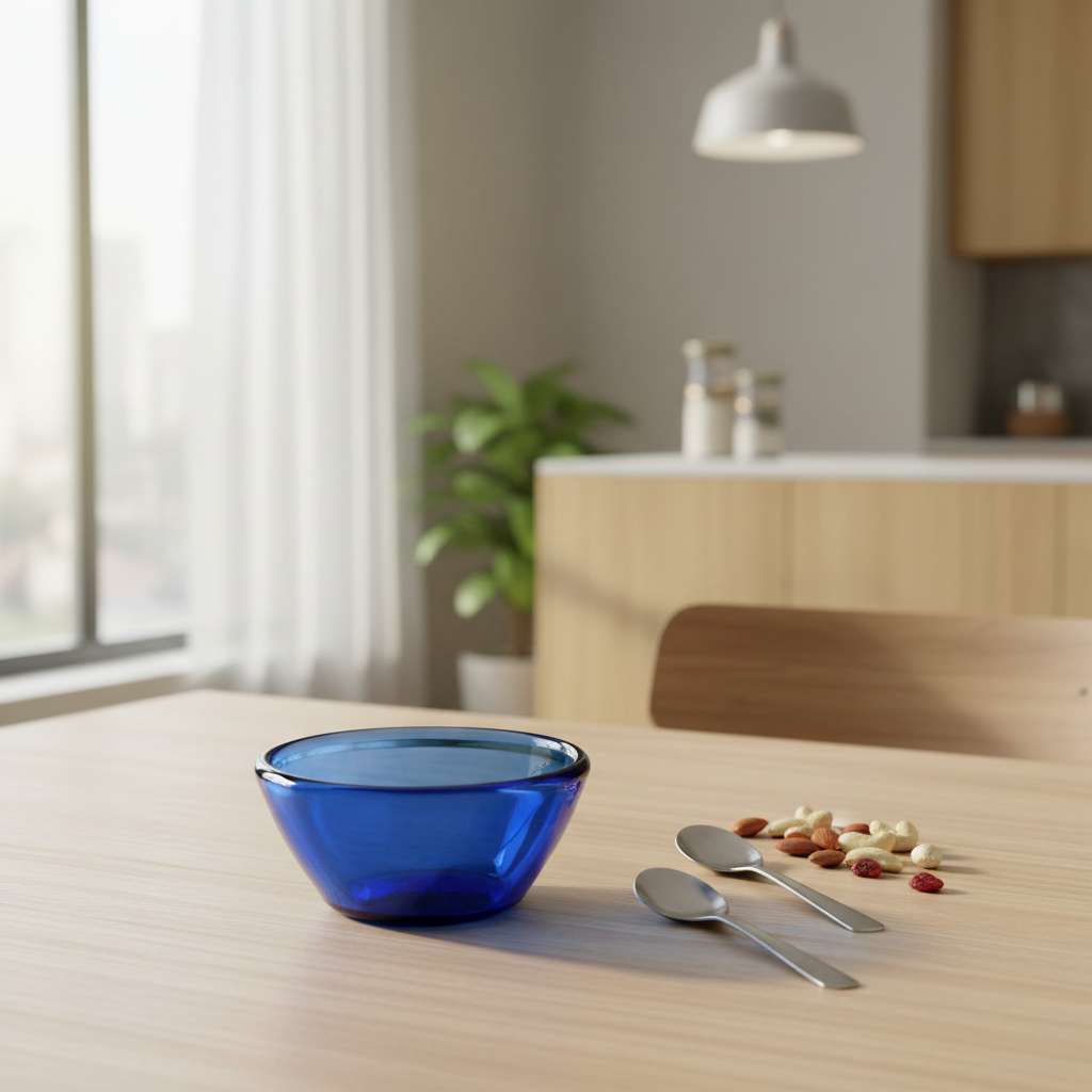 Borosil Tinted Glass Bowl Blue - 3.5 Inch