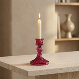 Crystal Candle Holder Magenta -  10cm