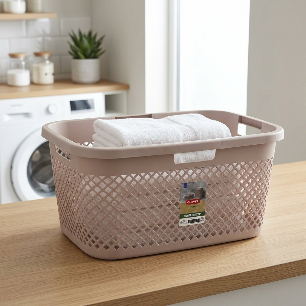 Curver Plastic Storage Basket Dusty Pink - 60×40cm
