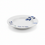 Henlee White & Blue Melamine Deep Plate - 10 Inch