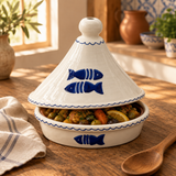 Slama Ceramic Tajine Off-White -  20×22cm