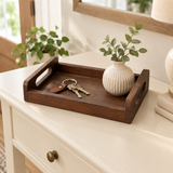 Luhpar Rectangular Wooden Tray with Cutout Handles -  25×15cm
