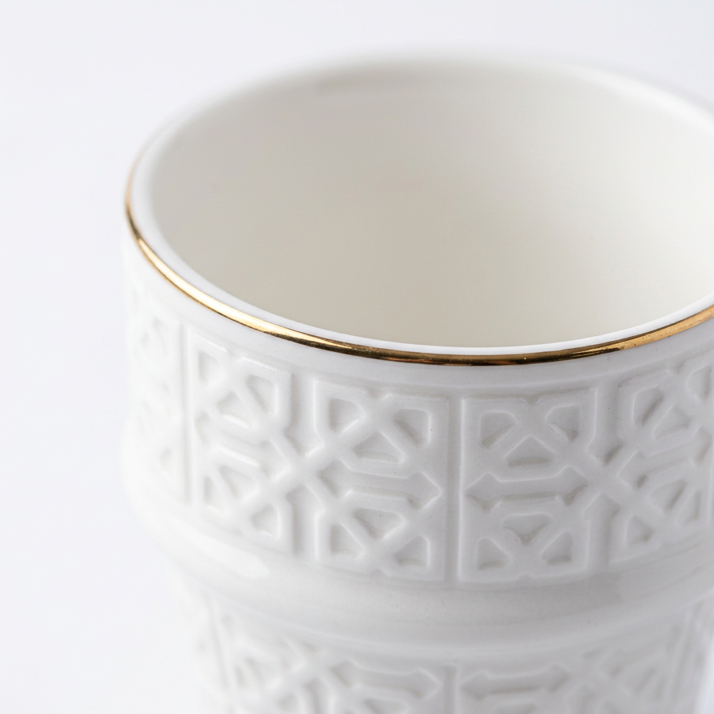 Dallah Addar 12-Piece Ceramic Cawa Cup Set White - 100ml