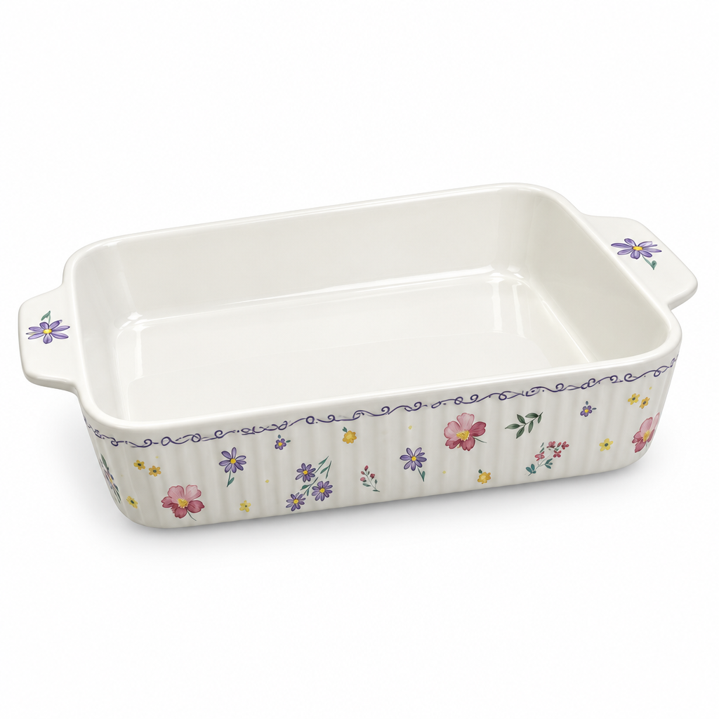 Ceramic Baking Dish with Handles - 14 Inch