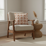 Tufted Geometric Cushion Rust Orange & White - 40cm