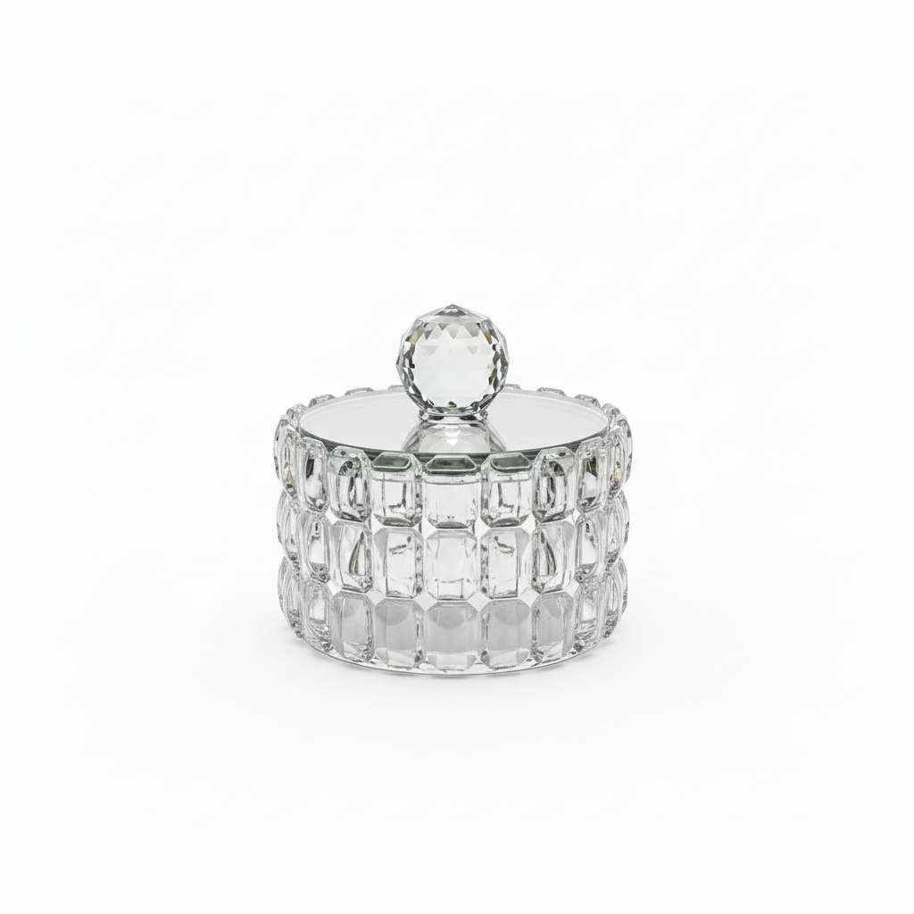 Glass Sugar Pot with Lid - 8×6cm