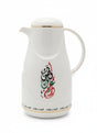 Rejal 1 Liter UAE Theme Vacuum Flask – White Color with UAE-Inspired Art, Elegant & Durable Thermal Flask