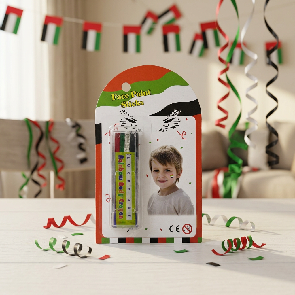 UAE Flag Colour Face Paint Stick - 7cm