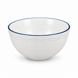 Luhpar Ceramic Soup Bowl White with Blue Rim - 610ml