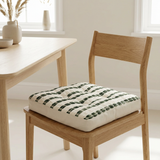 Square Striped Square Cushion Cream & Dark Green - 40×40cm