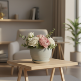 Ceramic Vase with Base Light Blue - 10×12cm
