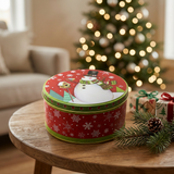Metal Round Christmas Candy Box - 13cm