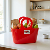Azco Plastic Shopping Basket with Handles Red – 30×15cm