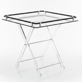 Bait Al Crystal Contemporary Clear Acrylic Folding Table Set with Black Tubular Rail and Silver Bracket Detailing Stylish 4 - Piece Set 50x50x40 cm - Al Kabayel Discount CentreBait Al Crystal Contemporary Clear Acrylic Folding Table Set with Black Tubular Rail and Silver Bracket Detailing Stylish 4 - Piece Set 50x50x40 cmOrganizers & AccessoriesBAIT AL CRYSTALAl Kabayel Discount Centre