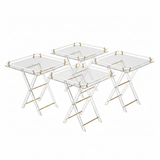 Bait Al Crystal Luxury Clear Acrylic 4 - Piece Folding Table Set with White Tubular Rail and Gold Metal Brackets Modern Home Accent Furniture 50x50x40 cm - Al Kabayel Discount CentreBait Al Crystal Luxury Clear Acrylic 4 - Piece Folding Table Set with White Tubular Rail and Gold Metal Brackets Modern Home Accent Furniture 50x50x40 cmOrganizers & AccessoriesBAIT AL CRYSTALAl Kabayel Discount Centre