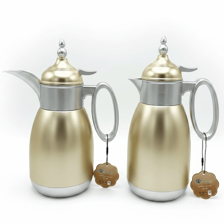Bait Al Crystal Metallic Gold & Silver Designer Vacuum Flask for Hot & Cold Drinks 700ml–1L Capacity - Al Kabayel Discount CentreBait Al Crystal Metallic Gold & Silver Designer Vacuum Flask for Hot & Cold Drinks 700ml–1L CapacityThermosBAIT AL CRYSTALAl Kabayel Discount Centre