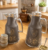 Bait Al Crystal Silver & Gray Arabic Pattern Elegant Vacuum Flask for Hot & Cold Beverage Serving 700ml–1L Capacity - Al Kabayel Discount CentreBait Al Crystal Silver & Gray Arabic Pattern Elegant Vacuum Flask for Hot & Cold Beverage Serving 700ml–1L CapacityThermosBAIT AL CRYSTALAl Kabayel Discount Centre