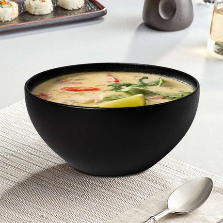 Baralee Porcelina Round Deep Coupe Bowl Suop Bowl Salad Bowl Side Bowl Dessert Bowl - 18CM - Black - Al Kabayel Discount CentreBaralee Porcelina Round Deep Coupe Bowl Suop Bowl Salad Bowl Side Bowl Dessert Bowl - 18CM - BlackBowlsBARALEEAl Kabayel Discount Centre