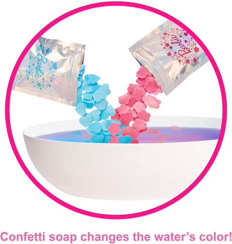 Barbie Doll & Bathtub Playset, Blonde, Confetti Soap & Accessories, HKT92 - Al Kabayel Discount CentreBarbie Doll & Bathtub Playset, Blonde, Confetti Soap & Accessories, HKT92Toys for girlsBARBIEAl Kabayel Discount Centre