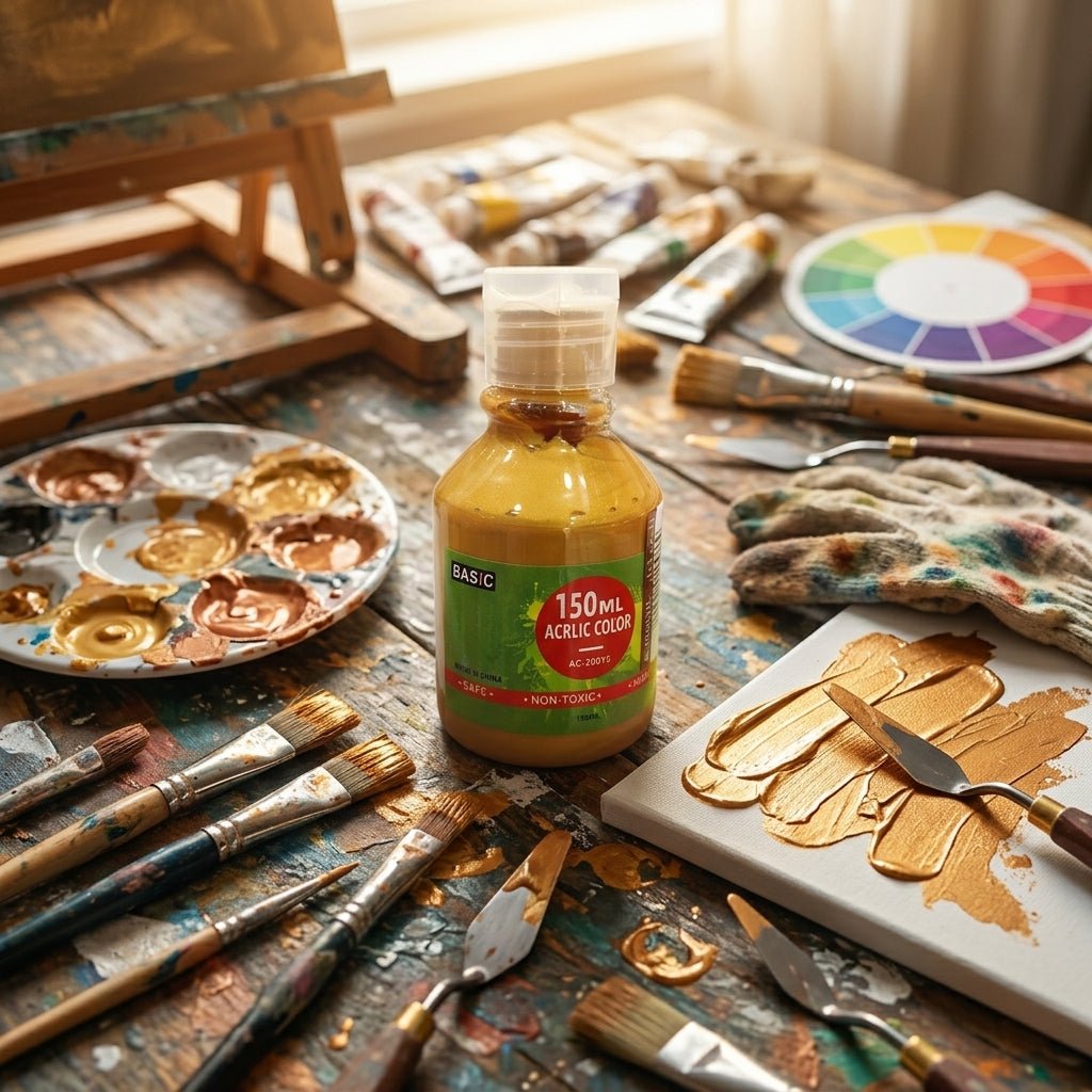 Basic Acrylic Color 150ml – Gold - Al Kabayel Discount CentreBasic Acrylic Color 150ml – GoldPaintsBASICAl Kabayel Discount Centre