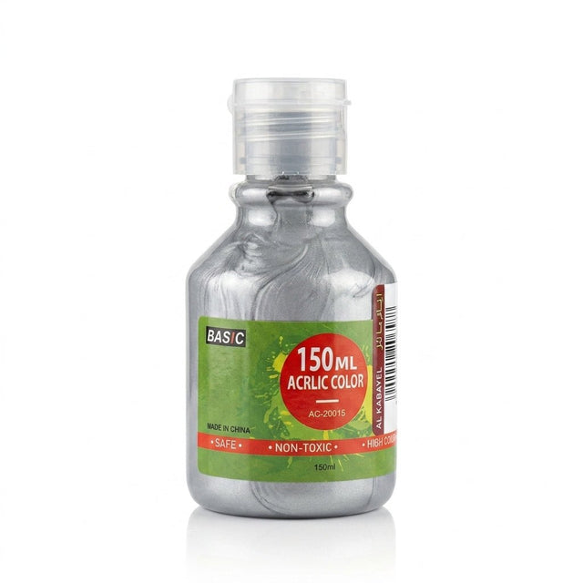 Basic Acrylic Color 150ml – Silver - Al Kabayel Discount CentreBasic Acrylic Color 150ml – SilverPaintsBASICAl Kabayel Discount Centre