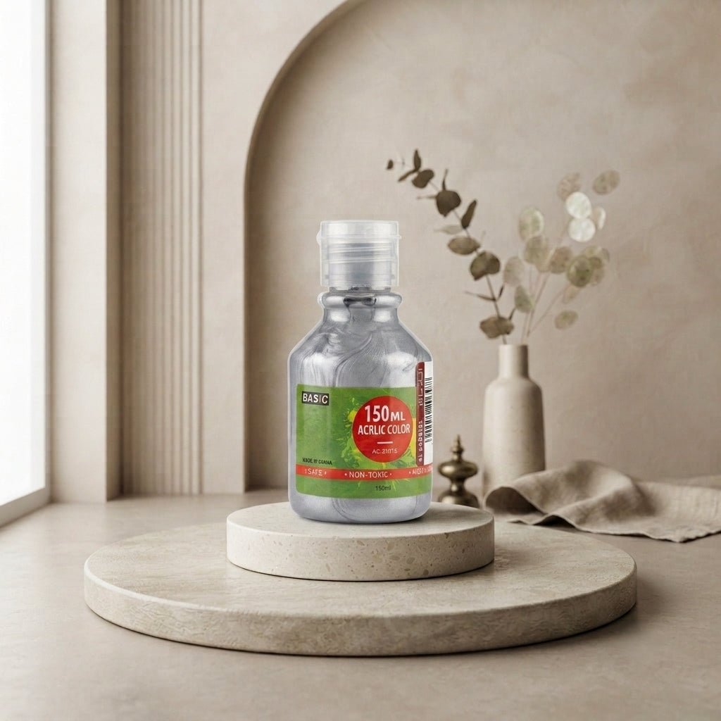 Basic Acrylic Color 150ml – Silver - Al Kabayel Discount CentreBasic Acrylic Color 150ml – SilverPaintsBASICAl Kabayel Discount Centre