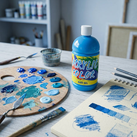 Basic Acrylic Color Paint 500ml – Sky Blue - Al Kabayel Discount CentreBasic Acrylic Color Paint 500ml – Sky BluePaintsBASICAl Kabayel Discount Centre