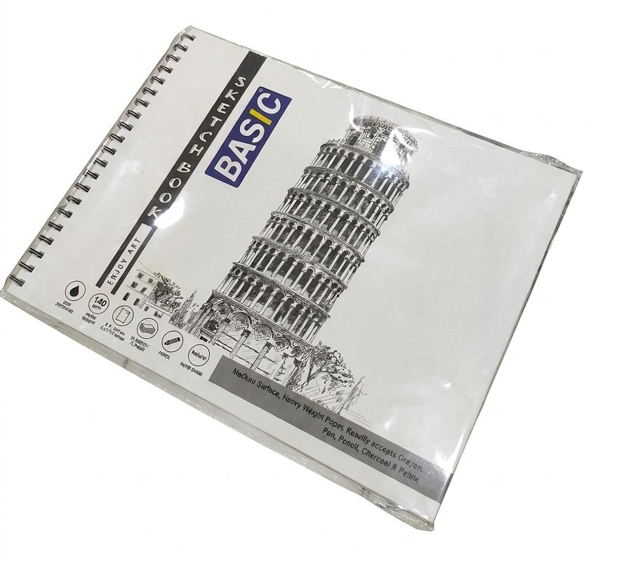 Basic Sketchbook Wiro – 27.5 × 34.7 cm | 36 Sheets - Al Kabayel Discount CentreBasic Sketchbook Wiro – 27.5 × 34.7 cm | 36 SheetsCanvas Boards & SheetsBASICAl Kabayel Discount Centre