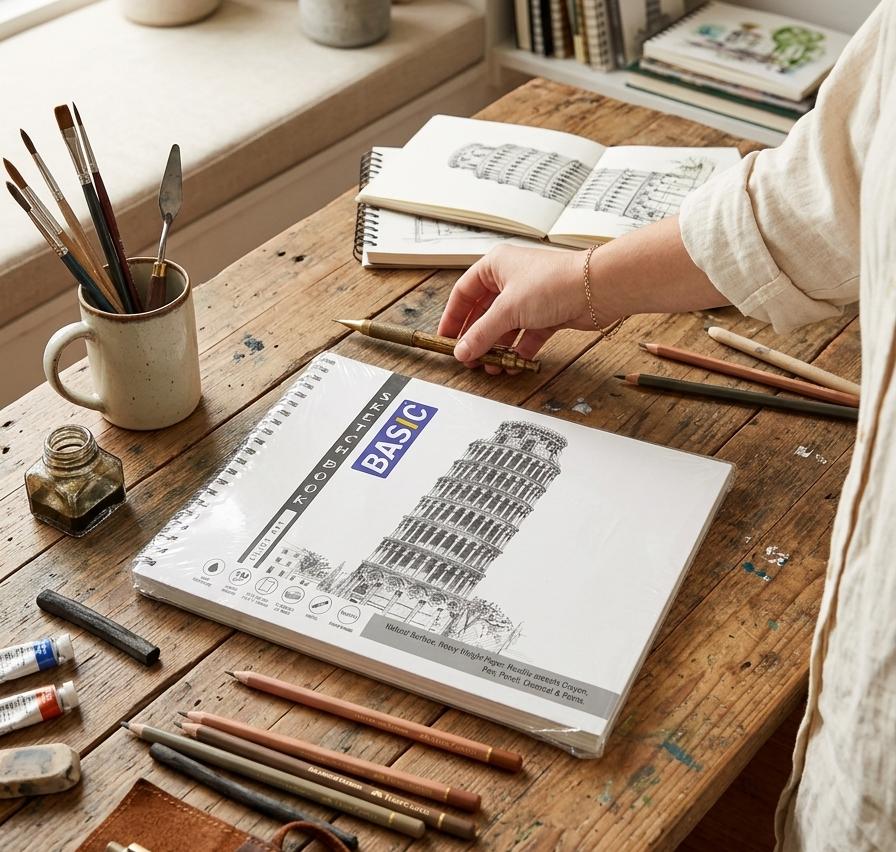 Basic Sketchbook Wiro – 27.5 × 34.7 cm | 36 Sheets - Al Kabayel Discount CentreBasic Sketchbook Wiro – 27.5 × 34.7 cm | 36 SheetsCanvas Boards & SheetsBASICAl Kabayel Discount Centre