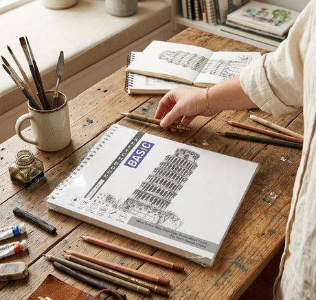 Basic Sketchbook Wiro – 27.5 × 34.7 cm | 36 Sheets - Al Kabayel Discount CentreBasic Sketchbook Wiro – 27.5 × 34.7 cm | 36 SheetsCanvas Boards & SheetsBASICAl Kabayel Discount Centre
