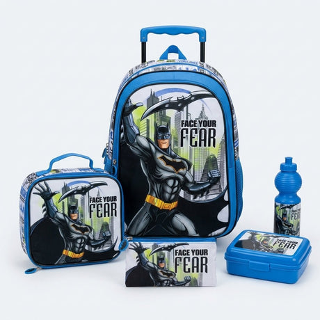 Batman "Face Your Fear" 5-in-1 18-Inch School Trolley Set - Al Kabayel Discount CentreBatman "Face Your Fear" 5-in-1 18-Inch School Trolley SetSchool BagsWBAl Kabayel Discount Centre