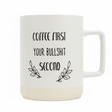 Baytix "Coffee First" White & Cream Ceramic Mug — 400ml - Al Kabayel Discount CentreBaytix "Coffee First" White & Cream Ceramic Mug — 400mlMugsBAYTIXAl Kabayel Discount Centre