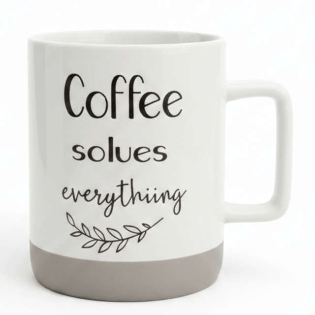 Baytix "Coffee Solves Everything" White & Brown Ceramic Mug – 400ml - Al Kabayel Discount CentreBaytix "Coffee Solves Everything" White & Brown Ceramic Mug – 400mlMugsBAYTIXAl Kabayel Discount Centre