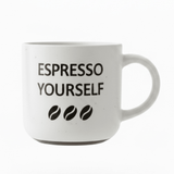 Baytix "Espresso Yourself" White Ceramic Mug — 300ml - Al Kabayel Discount CentreBaytix "Espresso Yourself" White Ceramic Mug — 300mlMugsBAYTIXAl Kabayel Discount Centre