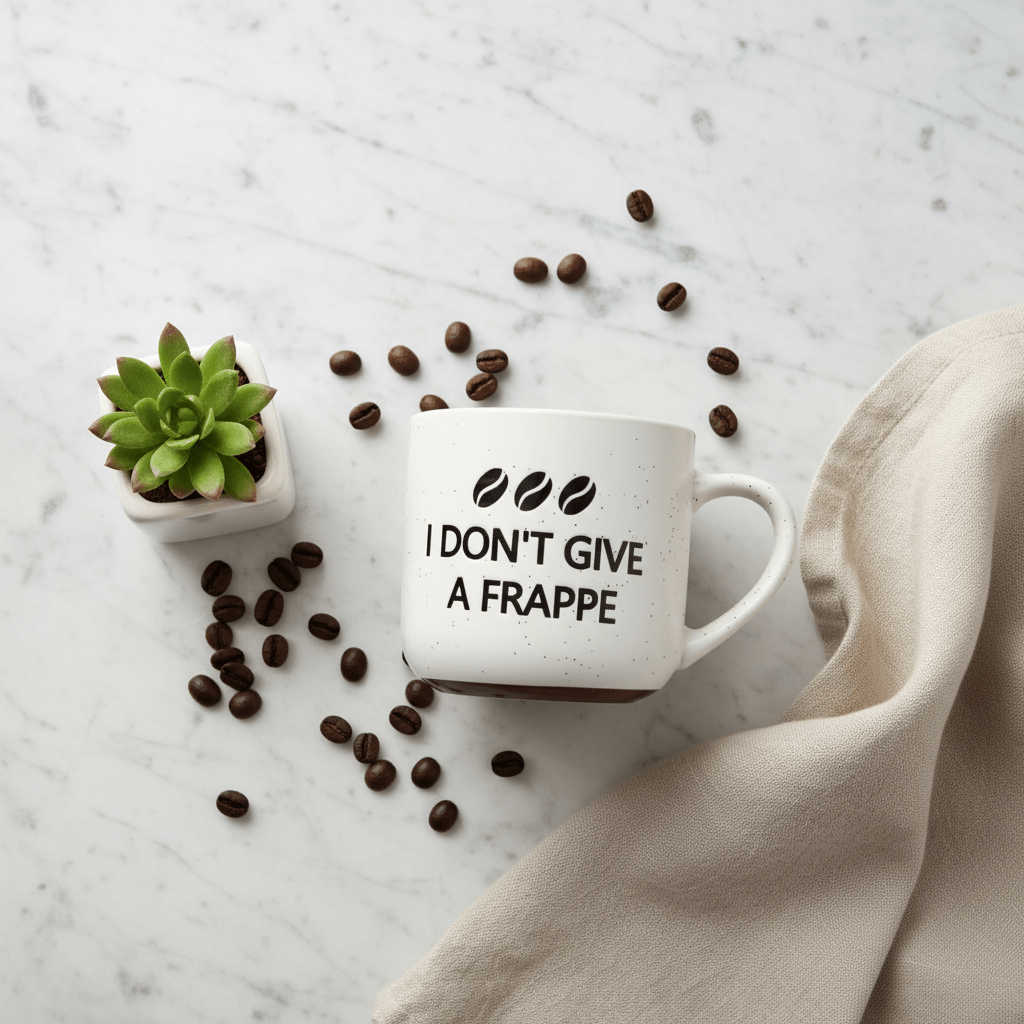 Baytix "I Don't Give a Frappé" White Ceramic Mug — 300ml - Al Kabayel Discount CentreBaytix "I Don't Give a Frappé" White Ceramic Mug — 300mlMugsBAYTIXAl Kabayel Discount Centre