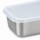Metal Food Container with Plastic Lid Silver - 24×18cm