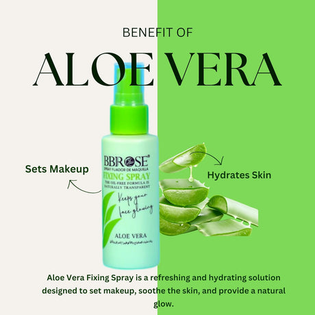 BBROSE Aloe Vera Fixing Spray 60ML– Long - Lasting Makeup Setting Spray with Soothing Aloe Vera, Hydrating and Lightweight Formula for All - Day Freshness - Al Kabayel Discount CentreBBROSE Aloe Vera Fixing Spray 60ML– Long - Lasting Makeup Setting Spray with Soothing Aloe Vera, Hydrating and Lightweight Formula for All - Day FreshnessSkin CareBBROSEAl Kabayel Discount Centre