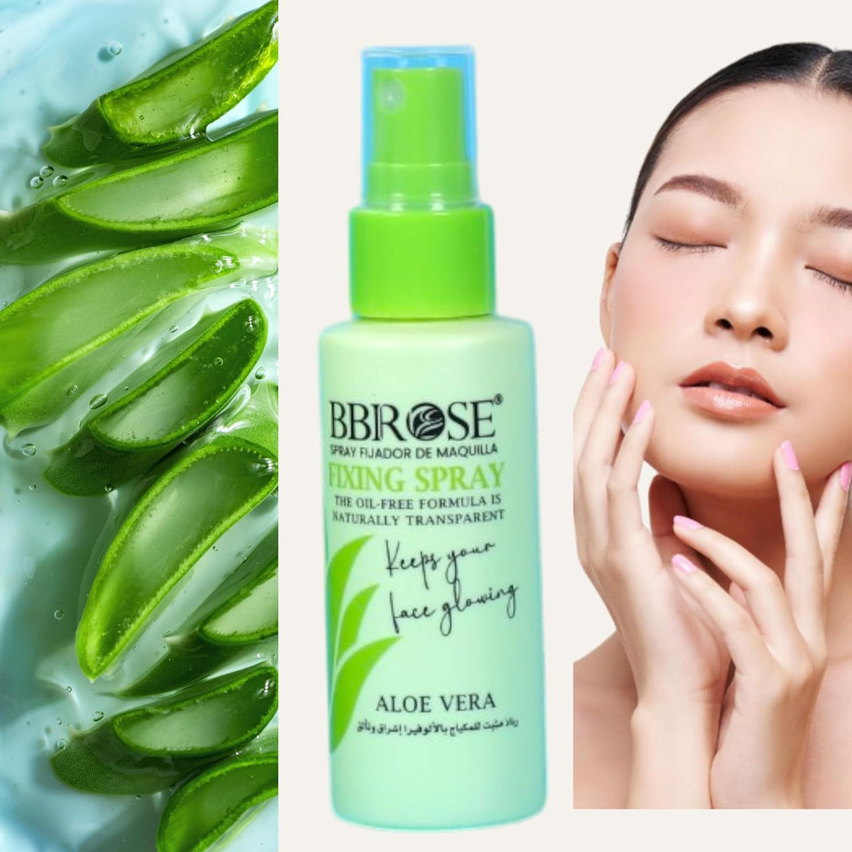 BBROSE Aloe Vera Fixing Spray 60ML– Long - Lasting Makeup Setting Spray with Soothing Aloe Vera, Hydrating and Lightweight Formula for All - Day Freshness - Al Kabayel Discount CentreBBROSE Aloe Vera Fixing Spray 60ML– Long - Lasting Makeup Setting Spray with Soothing Aloe Vera, Hydrating and Lightweight Formula for All - Day FreshnessSkin CareBBROSEAl Kabayel Discount Centre