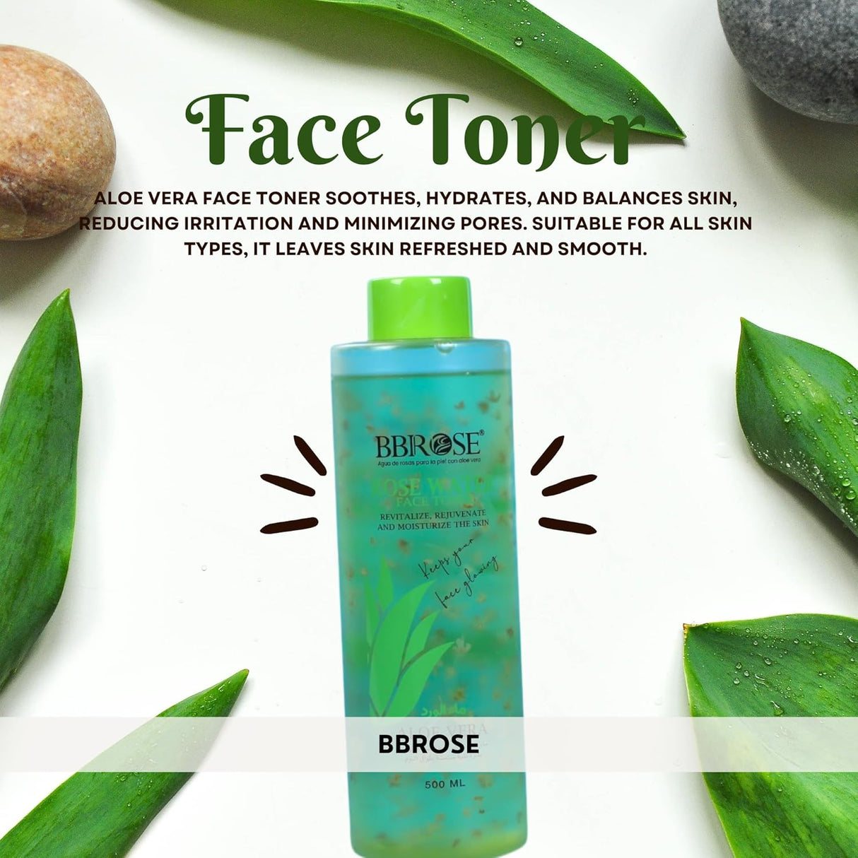 BBROSE Aloe Vera & Rose Water Face Toner– Hydrating & Soothing Natural Skin Care, Alcohol - Free Toner, pH Balancing, Reduces Redness & Refreshes for a Radiant Glow - 500ML - Al Kabayel Discount CentreBBROSE Aloe Vera & Rose Water Face Toner– Hydrating & Soothing Natural Skin Care, Alcohol - Free Toner, pH Balancing, Reduces Redness & Refreshes for a Radiant Glow - 500MLSkin CareBBROSEAl Kabayel Discount Centre