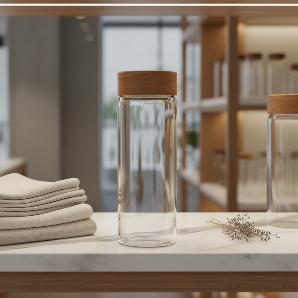 Glass Jar with Wooden Lid - 450ml