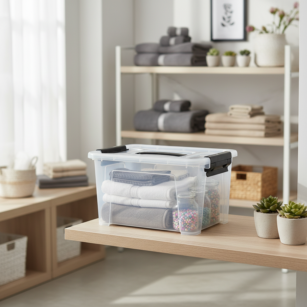 Marcola Clear Plastic Storage Box with Lid - 9 Liter