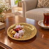 Round Metal Snack Tray Gold - 15cm