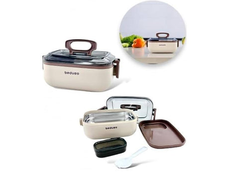 Beduso Lunch Box 1000ml, Stainless Steel Inner Tank, Sealed Snap - On Design, Beige - Al Kabayel Discount CentreBeduso Lunch Box 1000ml, Stainless Steel Inner Tank, Sealed Snap - On Design, BeigeFood ContainersBEDUSOAl Kabayel Discount Centre